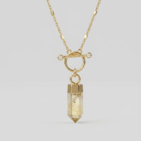 Citrine Necklace "Nebula" gold/silver