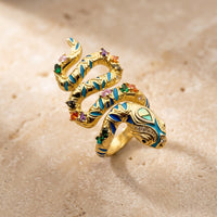 Multi Gemstone Snake Ring "Aetheris"