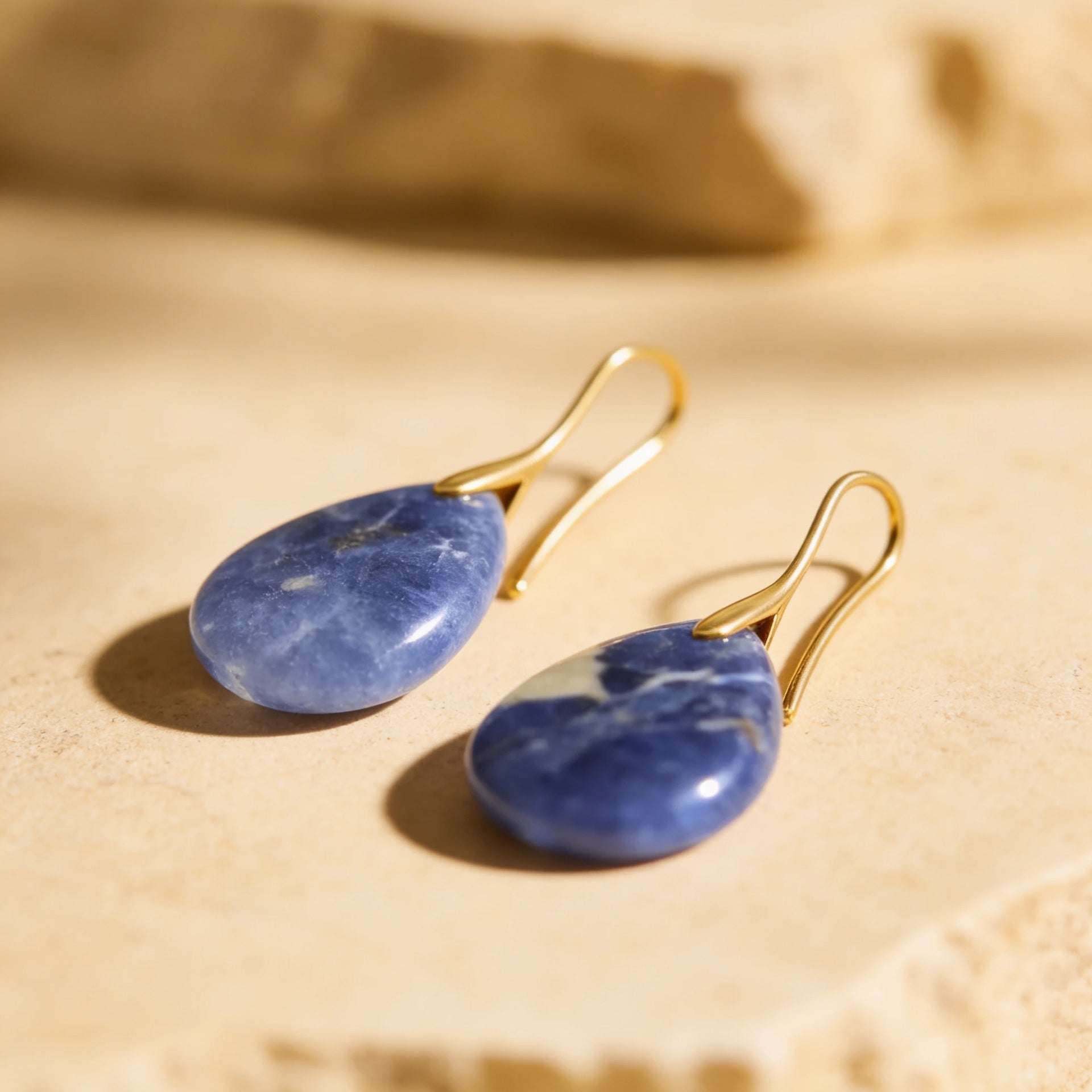 Sodalite Stone Earrings "Noctis Tide"