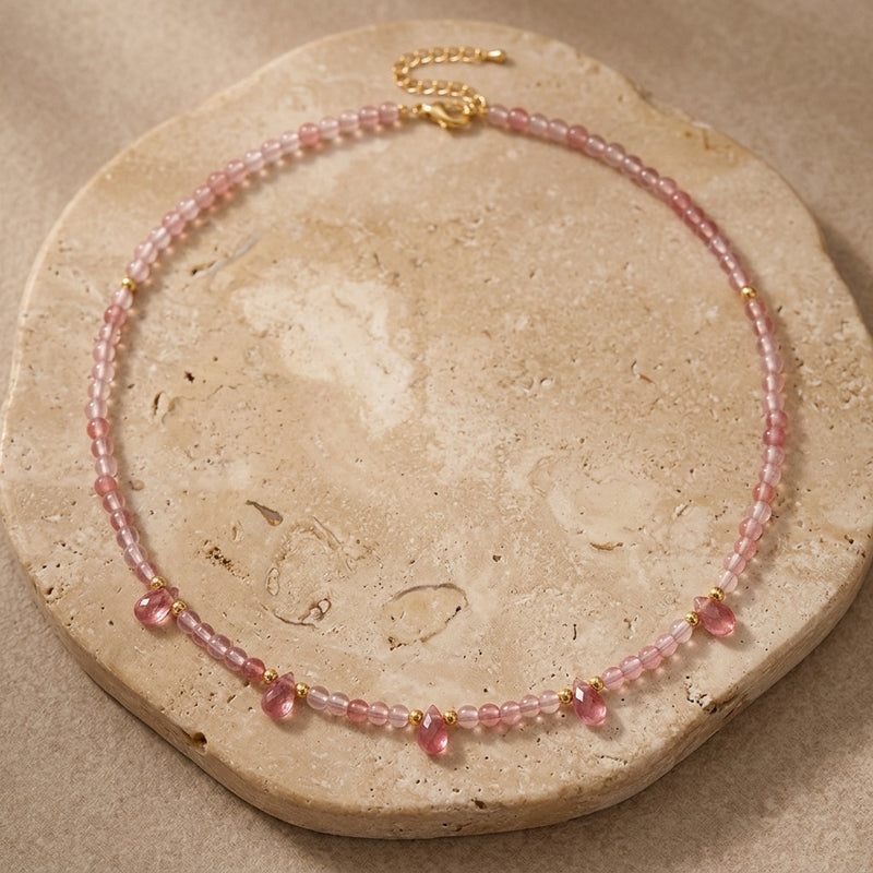 Rose Quartz Necklace "Reflection"