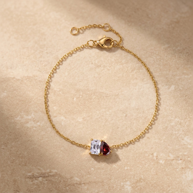 Diamond & Garnet Birthstone Bracelet “Esmira”