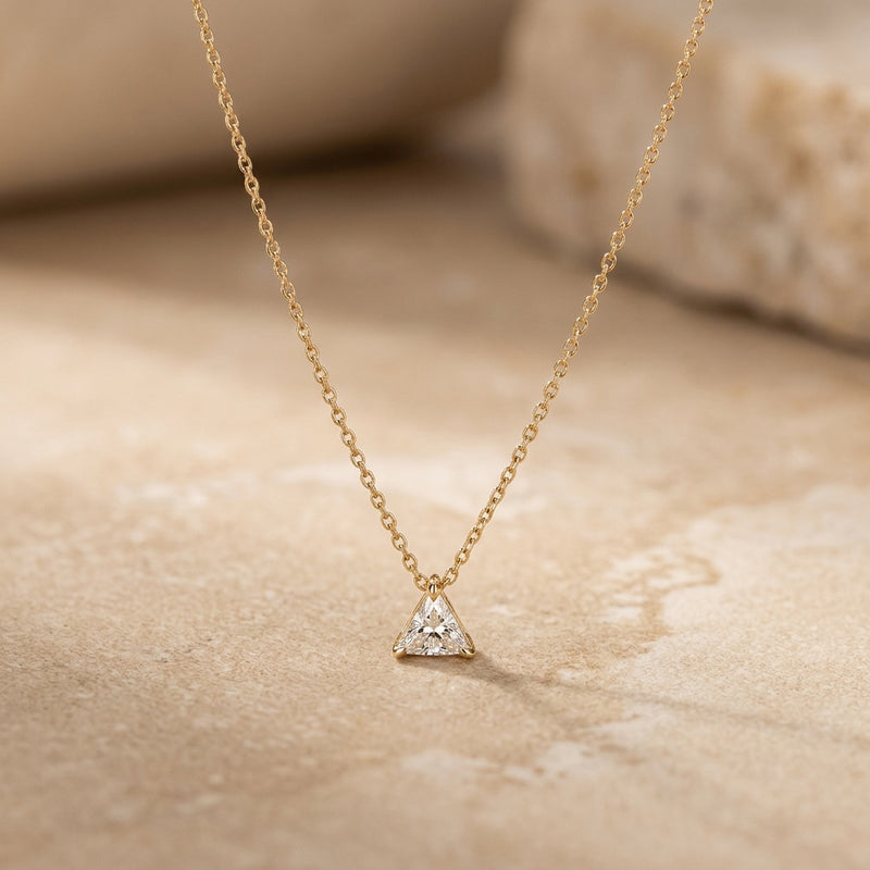 Diamond Stone Necklace "Triangle"
