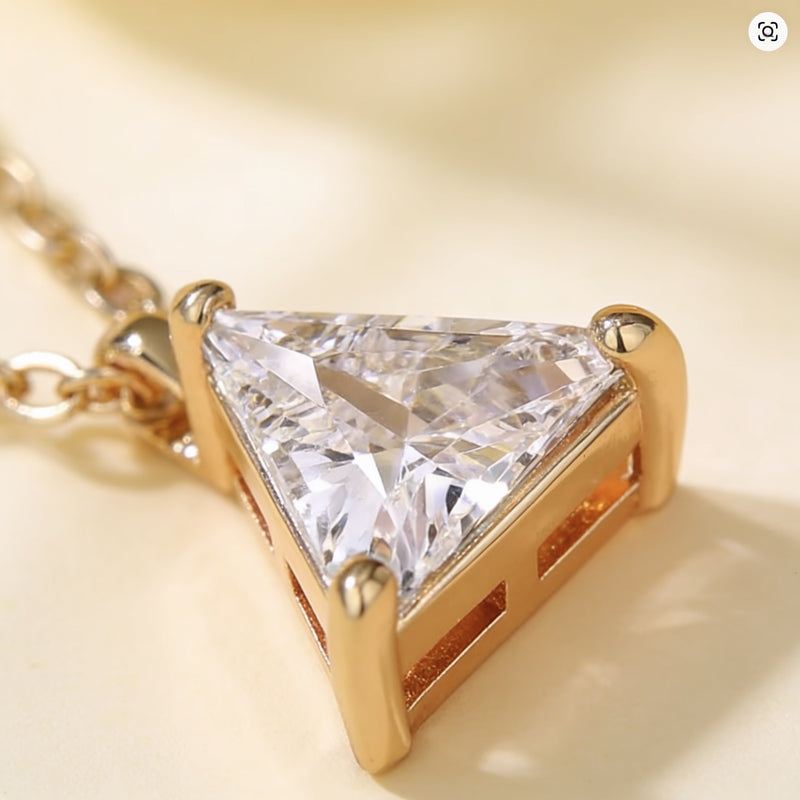 Diamond Stone Necklace "Triangle"