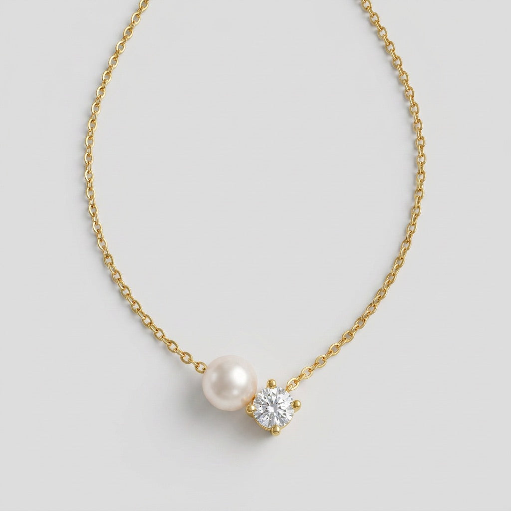 Diamond and Pearl Necklace “Serenza”
