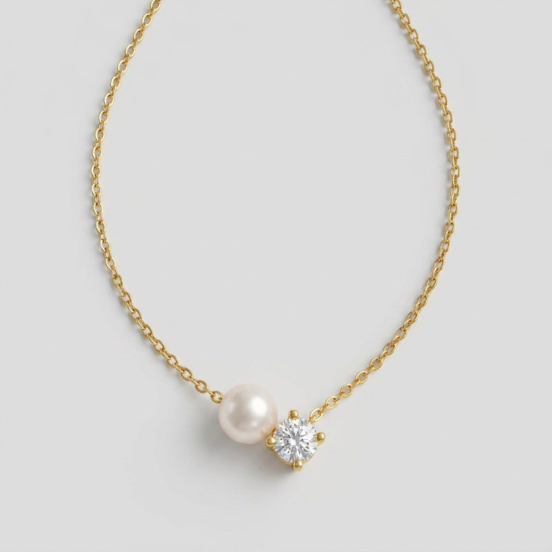 Diamond and Pearl Necklace “Serenza”