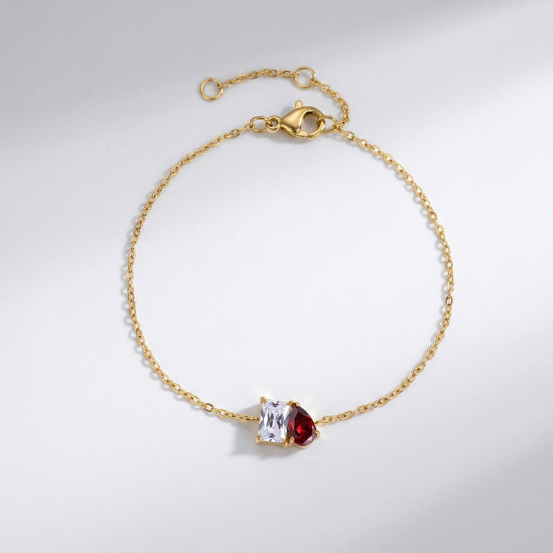 Diamond & Garnet Birthstone Bracelet “Esmira”