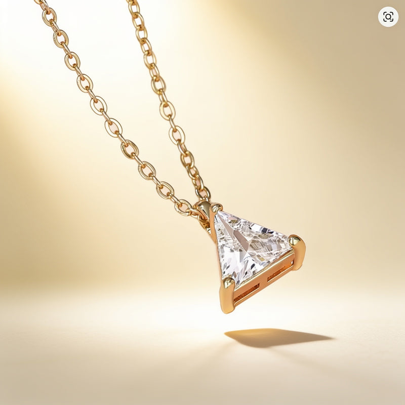 Diamond Stone Necklace "Triangle"