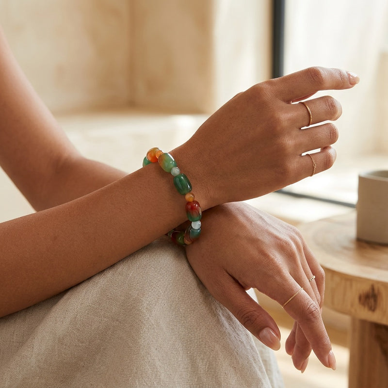 Peacock Agate Bracelet "Elyra"