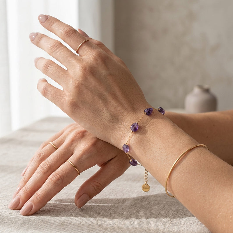 Amethyst Stone Bracelet "Veloria"