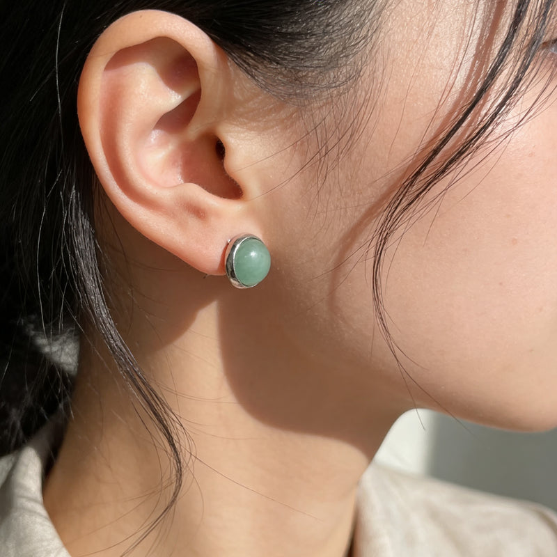 Aventurine Stone Stud Earrings "Orbita"