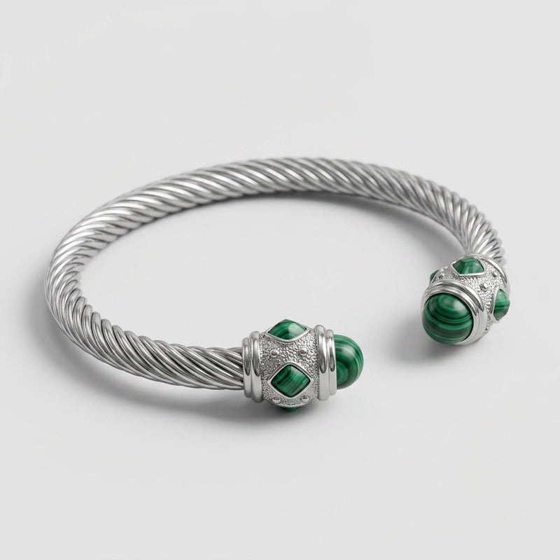 Malachite Cuff Bracelet “Veloris”