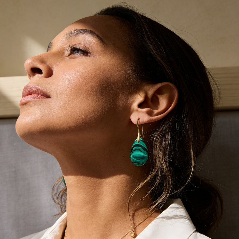 Malachite Stone Earrings "Virelya"