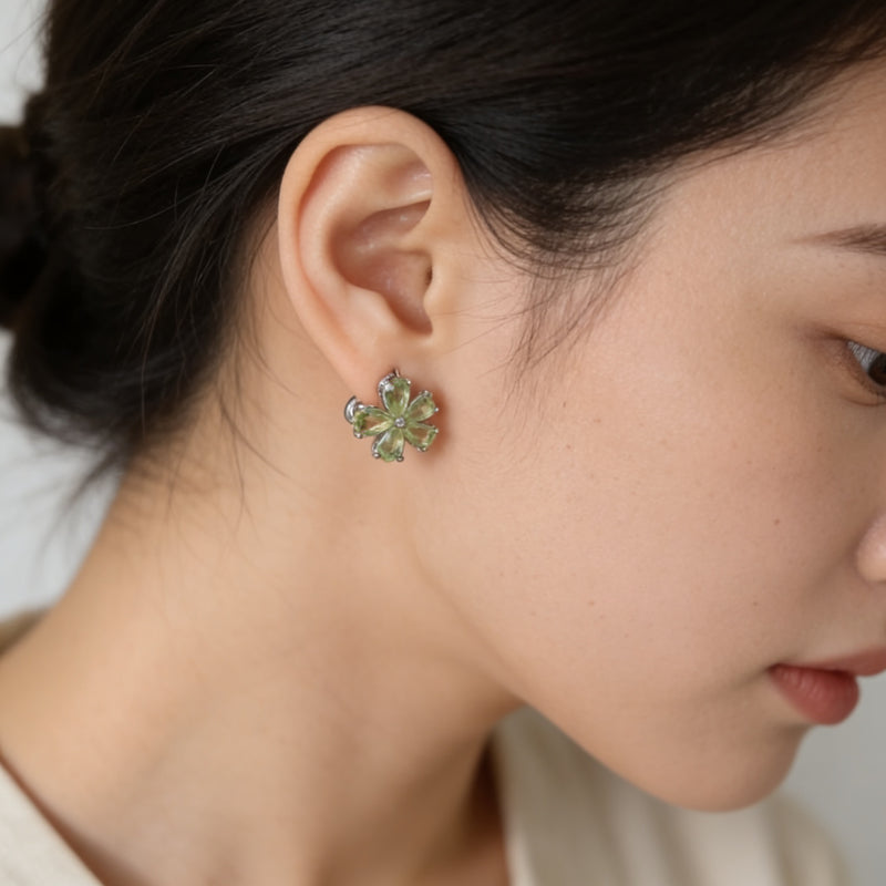 Green Peridot Earrings "Lucky"