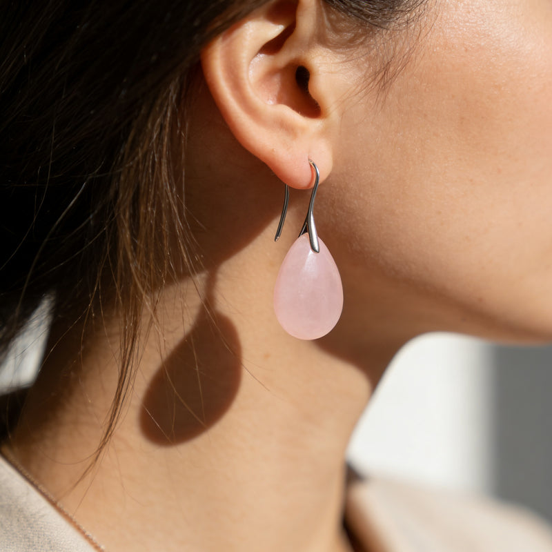 Rose Quartz Stone Earrings "Blush Eterne"