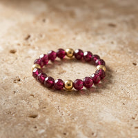Garnet Adjustable Ring "Niubi"