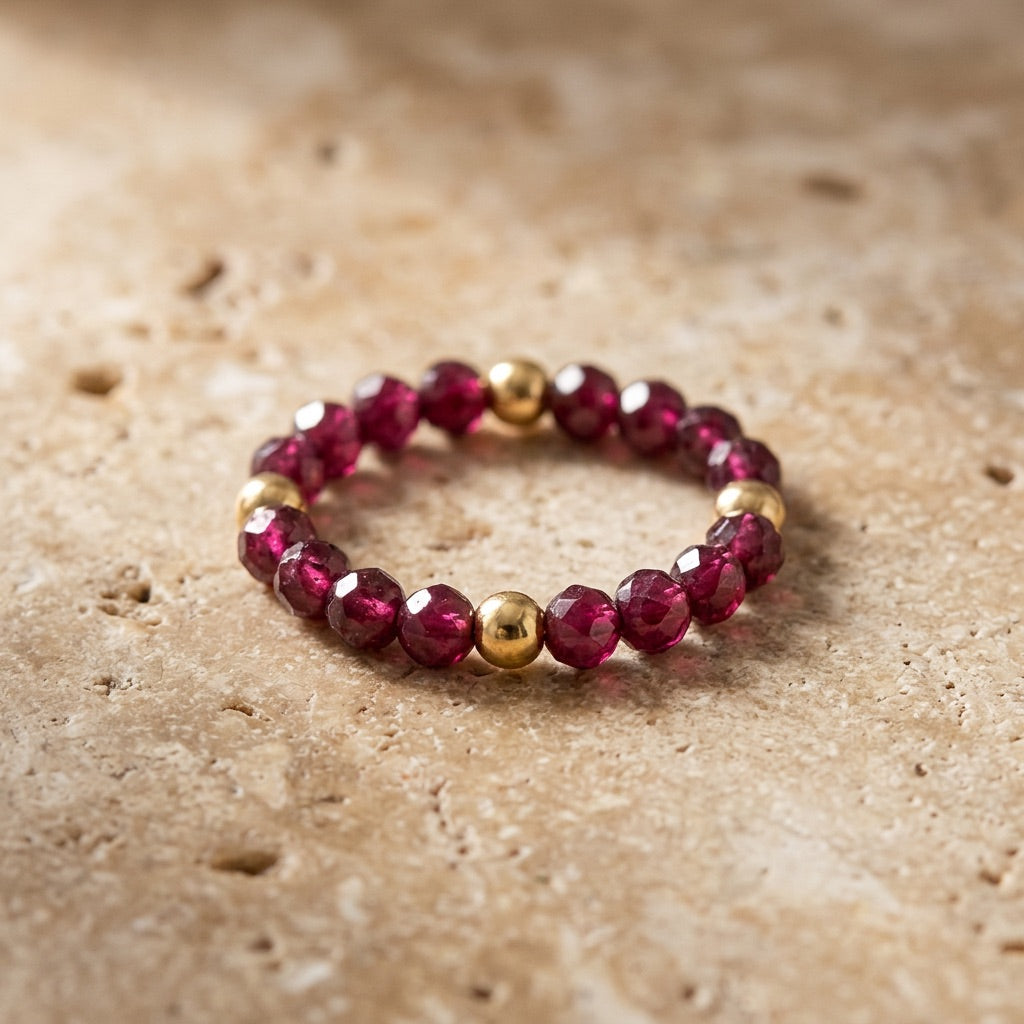 Garnet Adjustable Ring "Niubi"