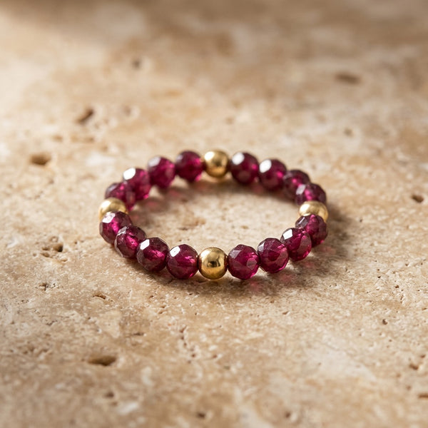 Garnet Adjustable Ring "Niubi"