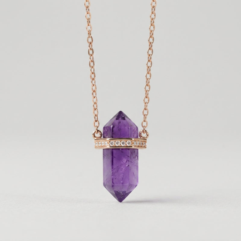 Purple Amethyst Necklace "Saturn"