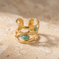 Adjustable ring "Expression" in Turquoise stone