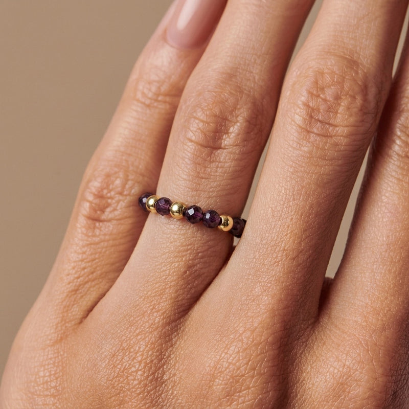 Garnet Adjustable Ring "Niubi"