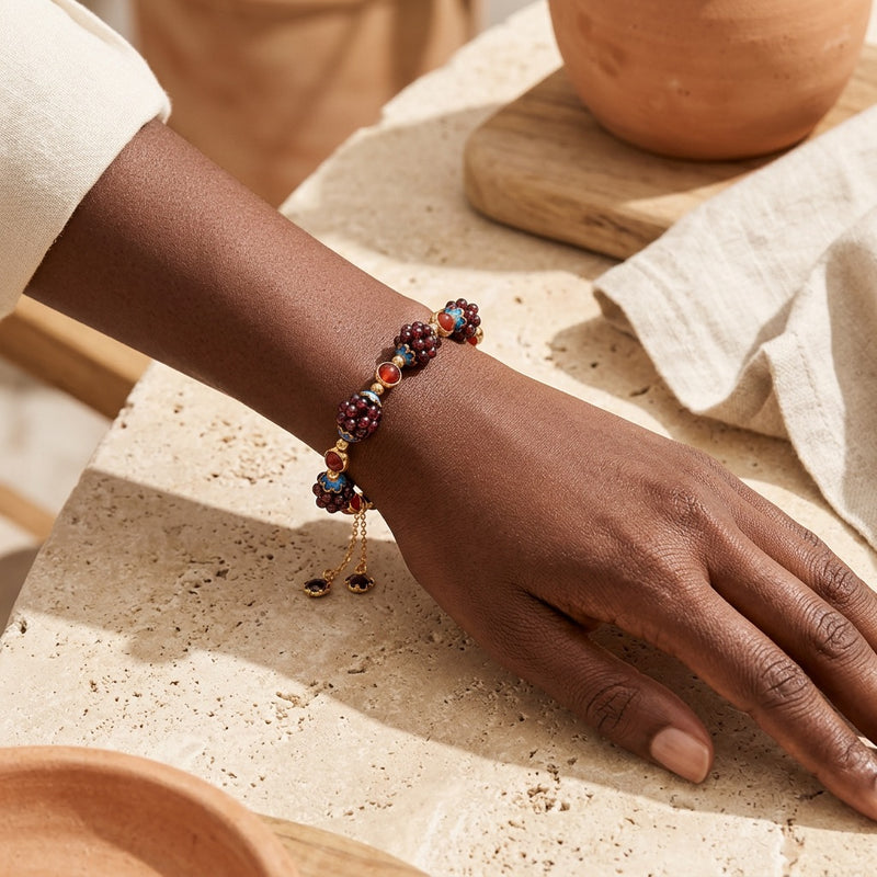 Garnet & Agate Bracelet "Grenade"