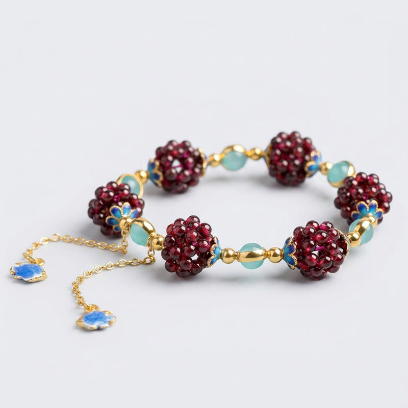 Garnet & Amazonite Bracelet "Grenade"
