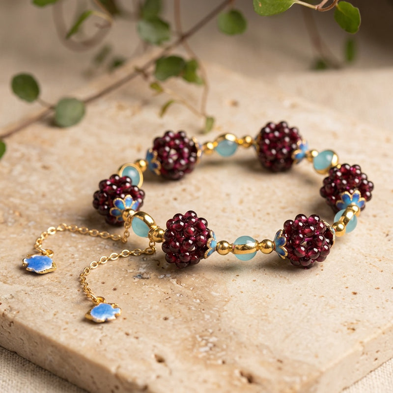 Garnet & Amazonite Bracelet "Grenade"