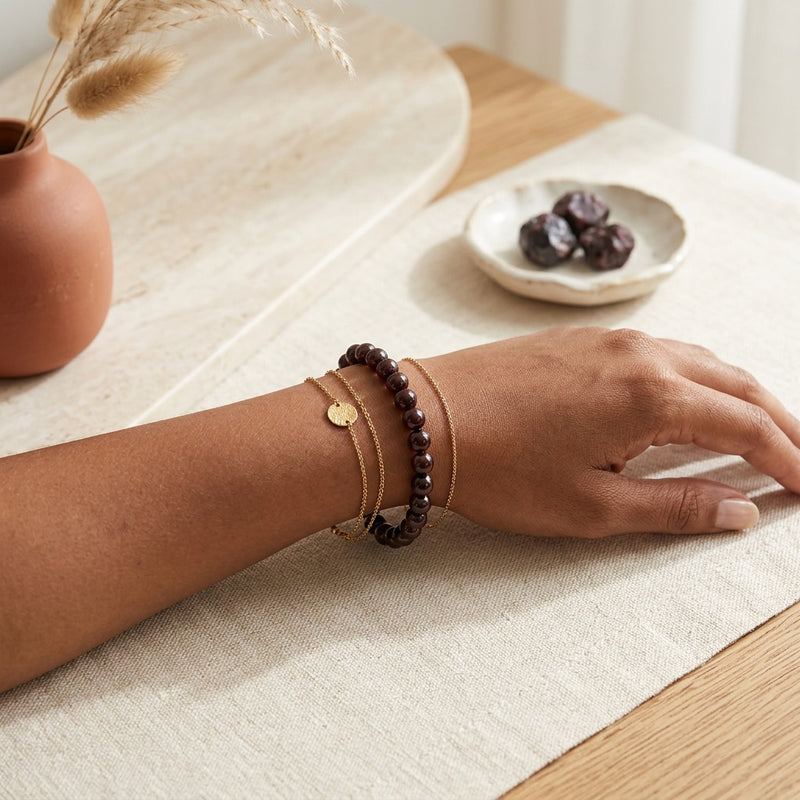 Garnet Stone Bracelet “Element”