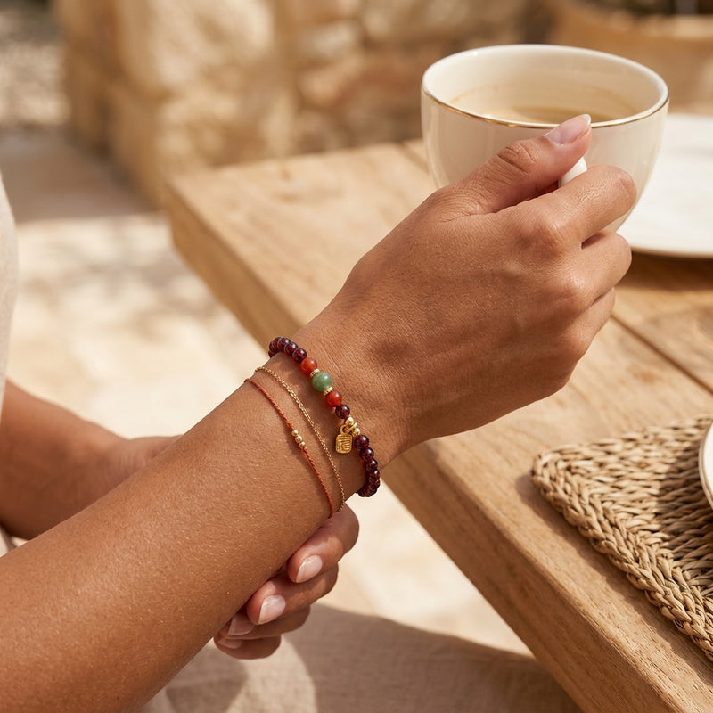 Red Garnet Bracelet “Lucky Card”