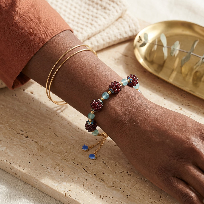 Garnet & Amazonite Bracelet "Grenade"