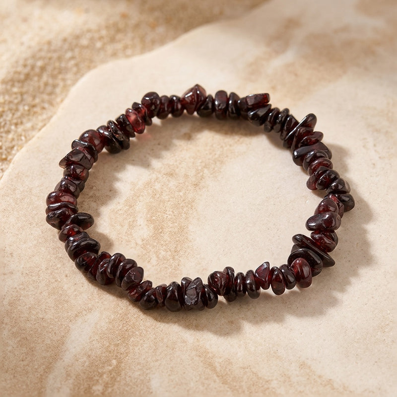 Garnet Elastic Stone Bracelet "Nama"