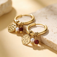 Garnet stone earrings "Noctara"