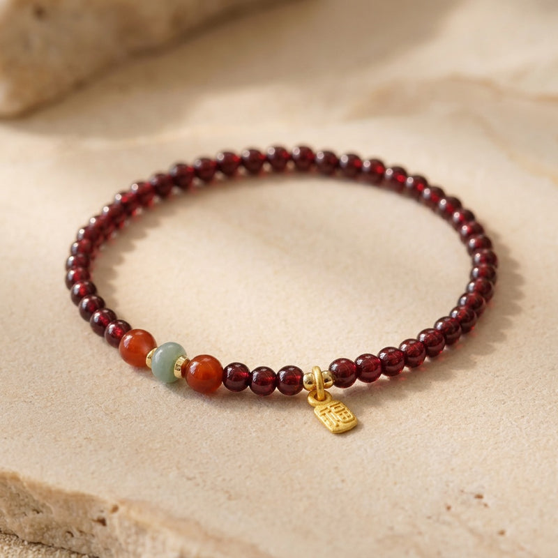 Red Garnet Bracelet “Lucky Card”