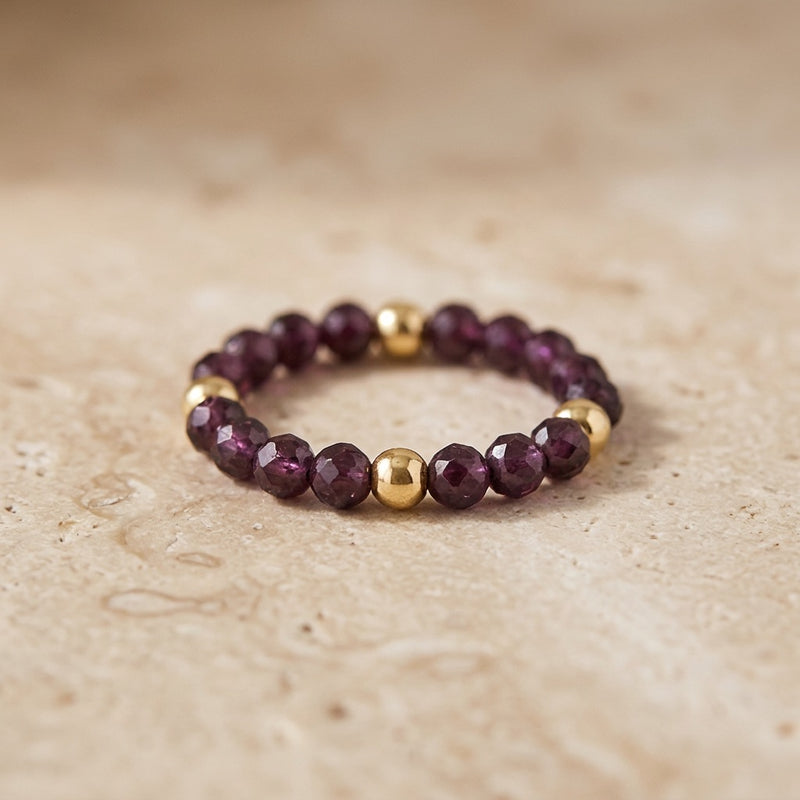 Garnet Adjustable Ring "Niubi"