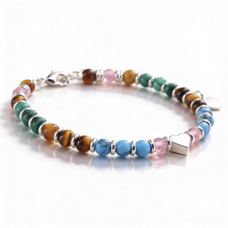 Tiger Eye Turquoise & Malachite Stone Bracelet “Soul Horizon”