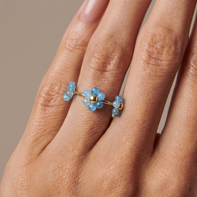 Amazonite Ring "Flower" adjustable