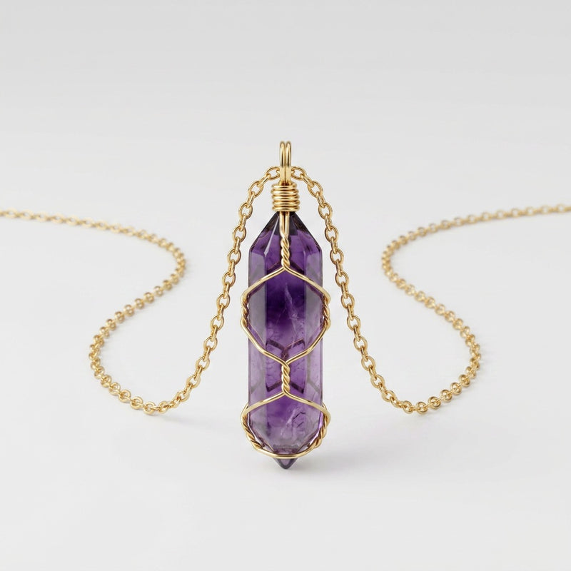 Gold Amethyst Necklace "Nexa"
