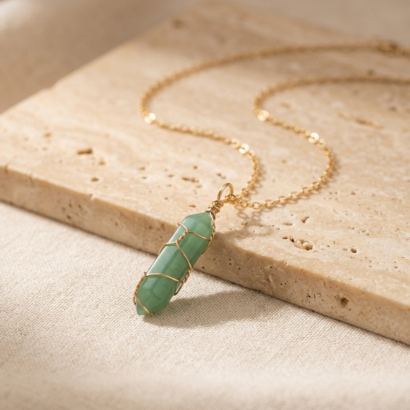 Gold Aventurine Necklace "Nexa Solrise"