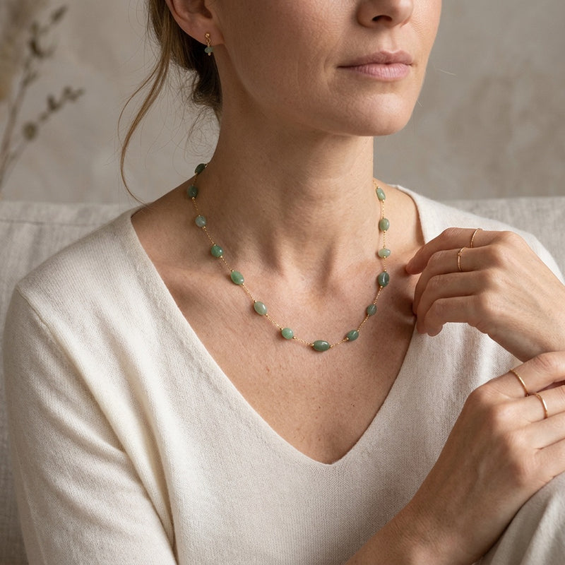Aventurine Stone Necklace "Lunatic"