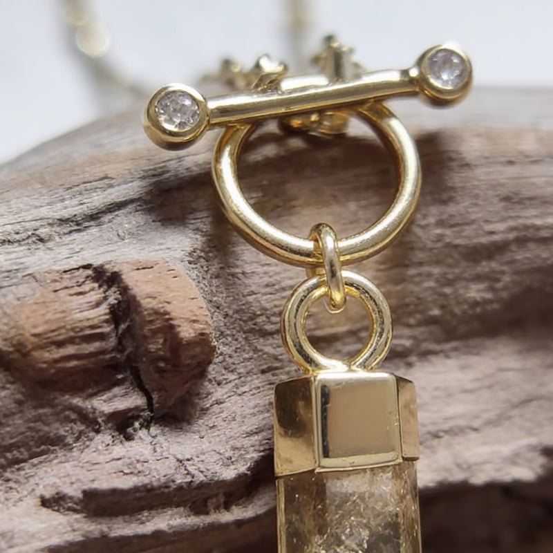 Citrine Necklace "Nebula" gold/silver