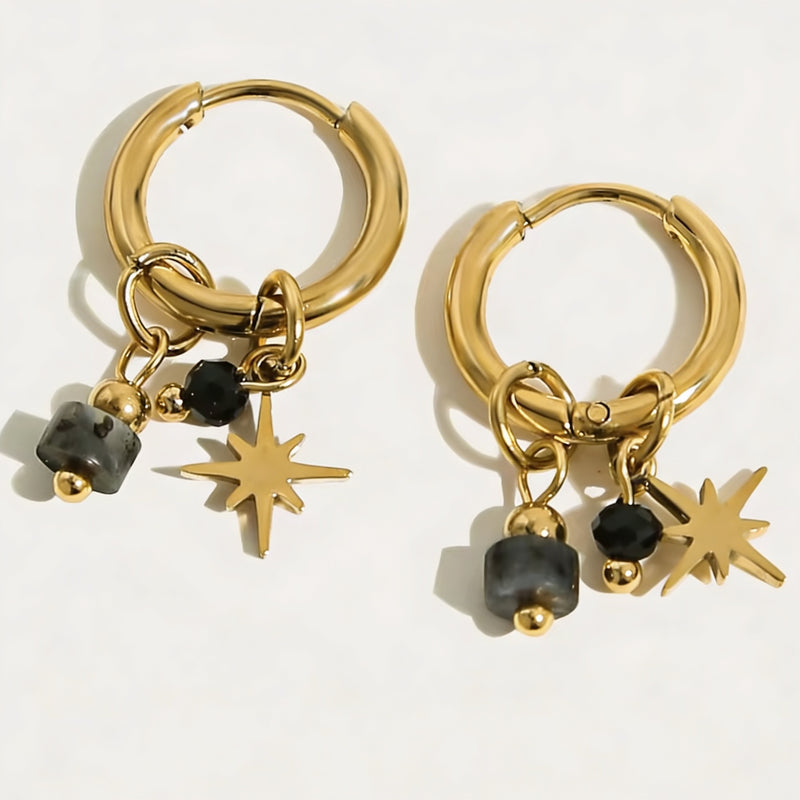 Labradorite Stone Earrings "Noctara"