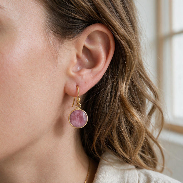 Rhodonite Stone Earrings "Precious"