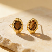 Tiger Eye Stone Earrings "Veyra"