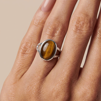 Tiger Eye Stone Ring “Golden Horizon”