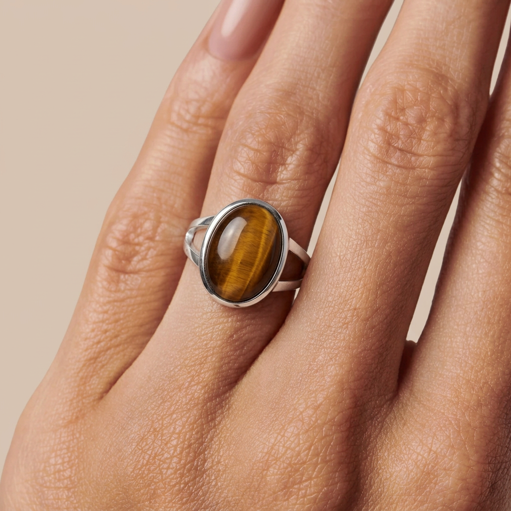 Tiger Eye Stone Ring “Golden Horizon”
