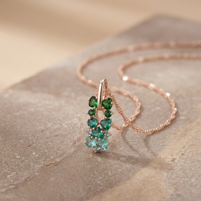 Green Onyx Necklace "Gradient"