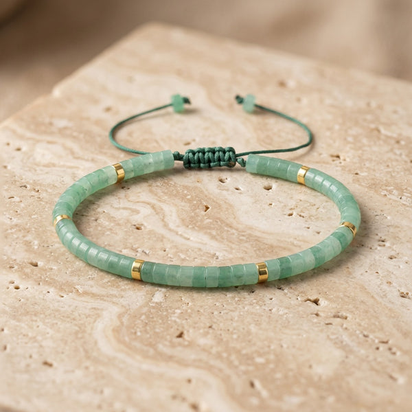 Green Aventurine Beaded Bracelet "Emperor"