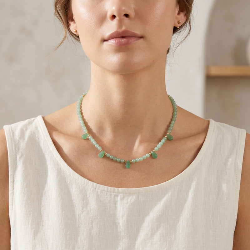 Green Aventurine Necklace "Reflection"