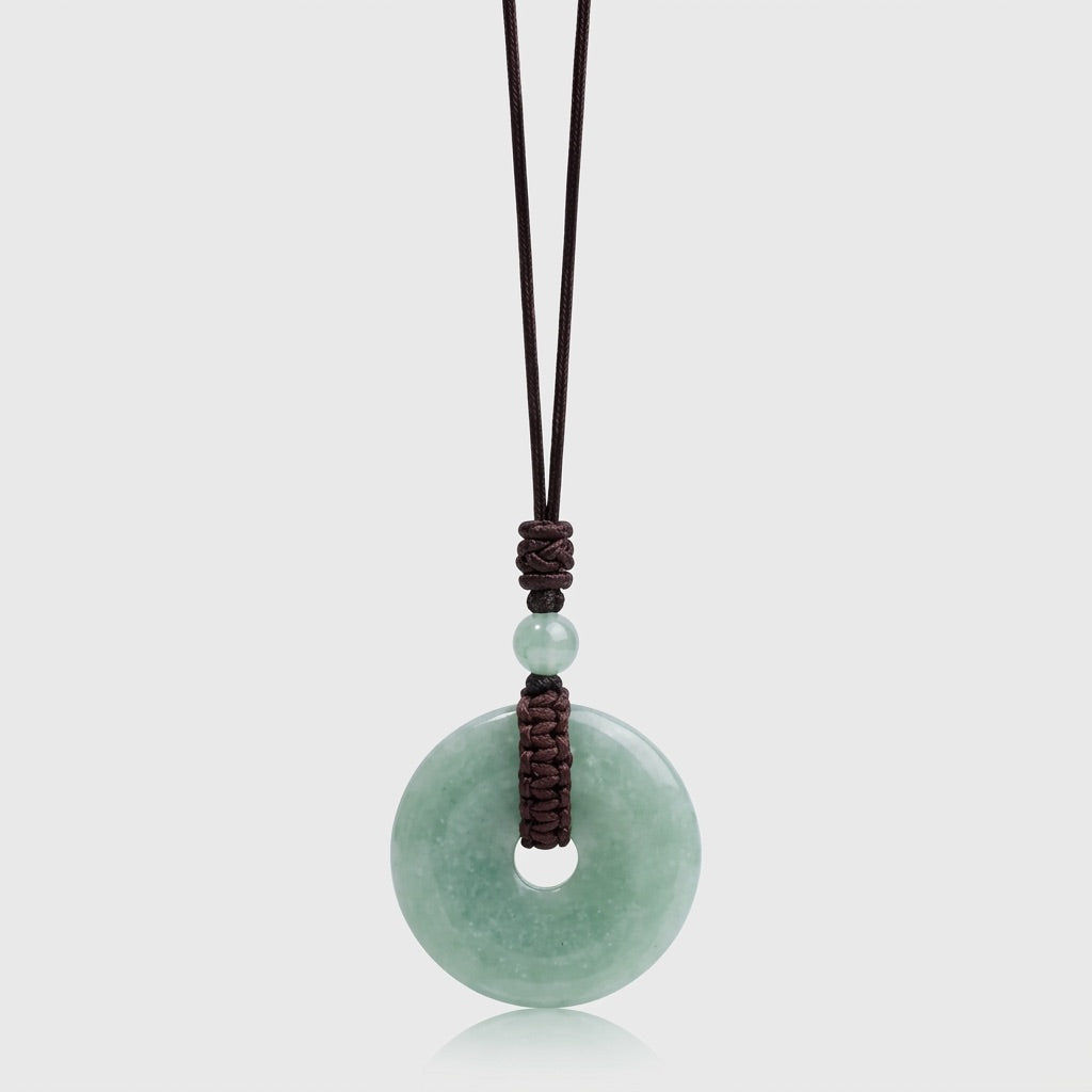 Aventurine Stone Donut Pendant "Orbit"