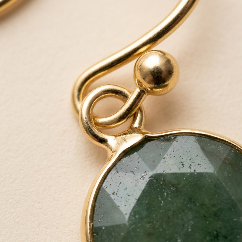 Green Aventurine Drop Earrings "Precious"